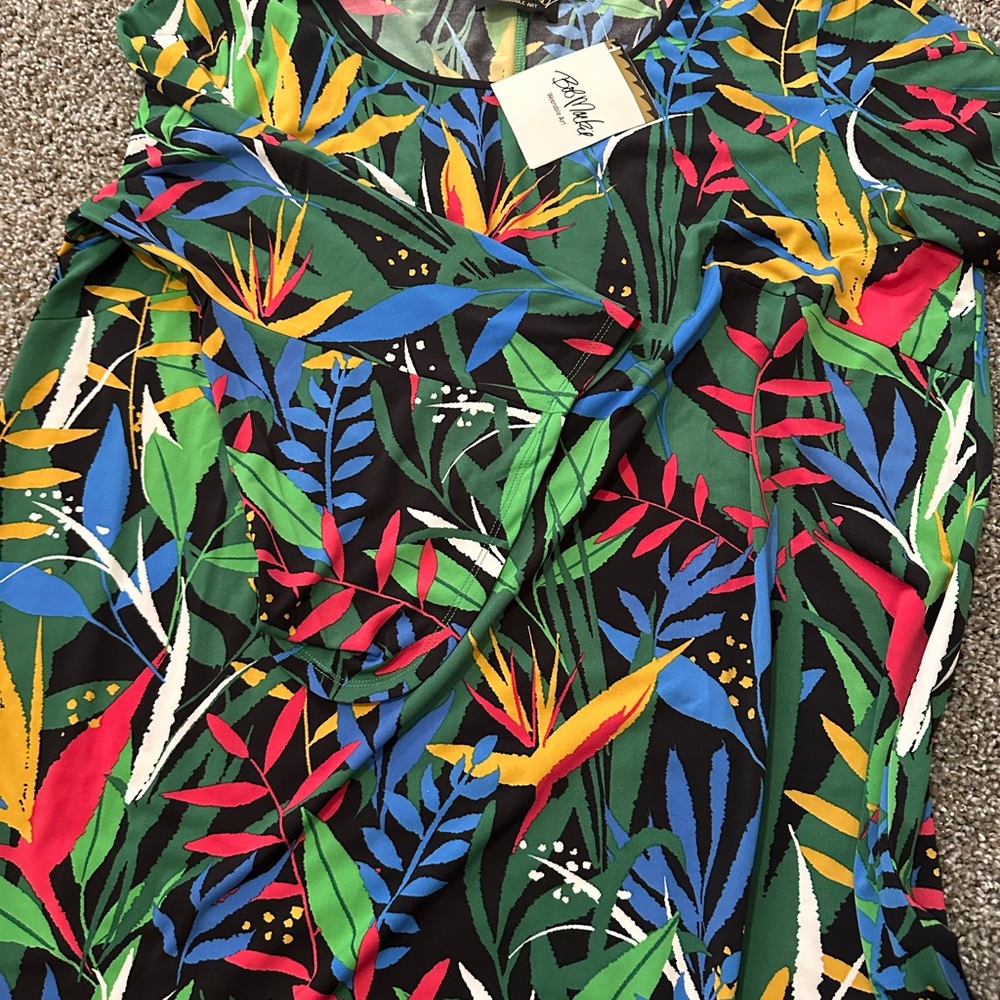 Colorful Tropical Print Dress